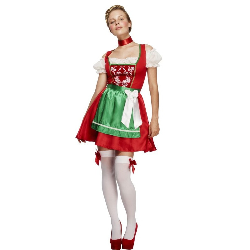 Christmas dirndl costume in red-green S