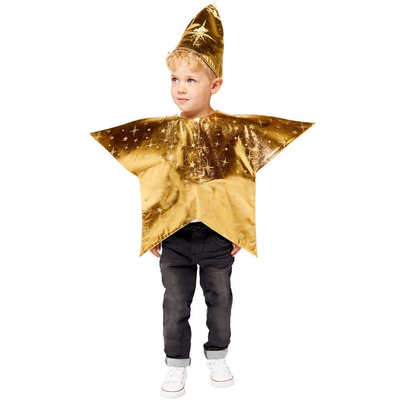 Golden star stars costume for children