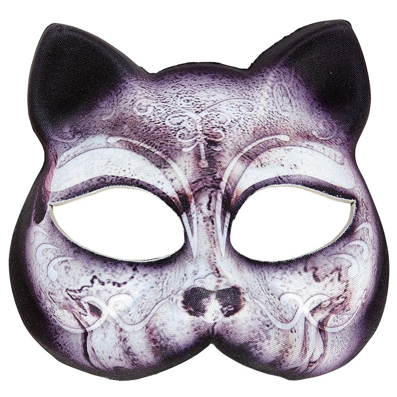 Half mask mysterious cat made of fabric