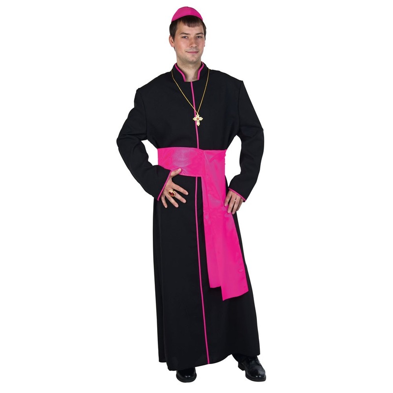 Priest Matteo men's costume black and pink 50-52