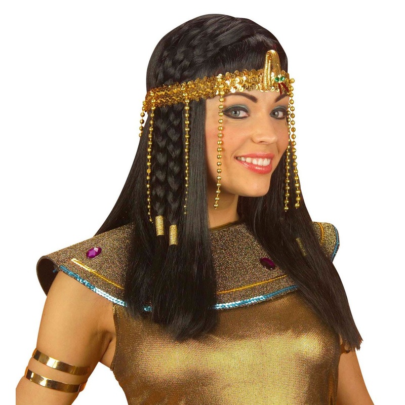 Shiny sequin headband with chains gold