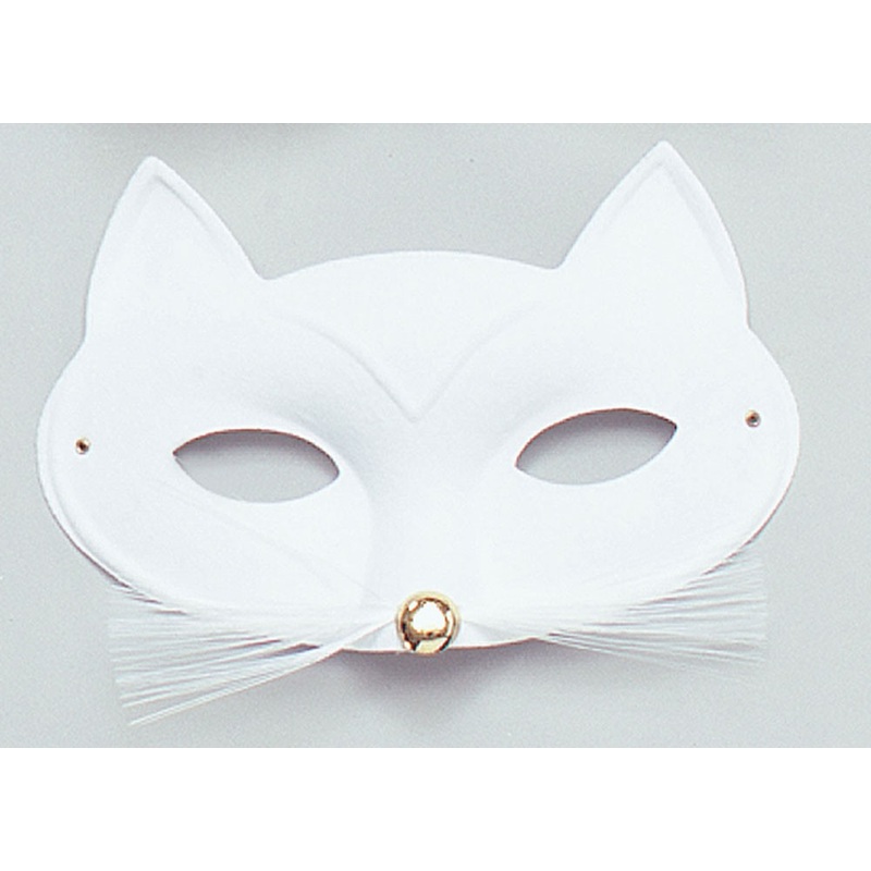 White kitten half mask
