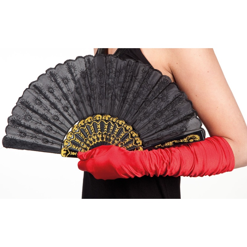 Baroque fan Giulia black 25cm