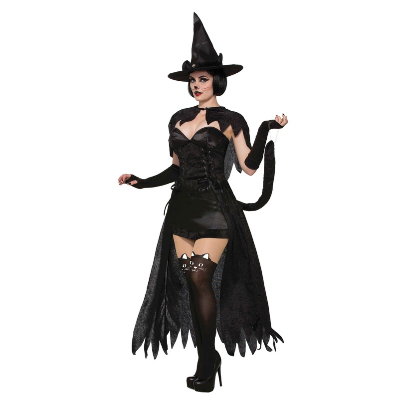 Black witch costume in cat look