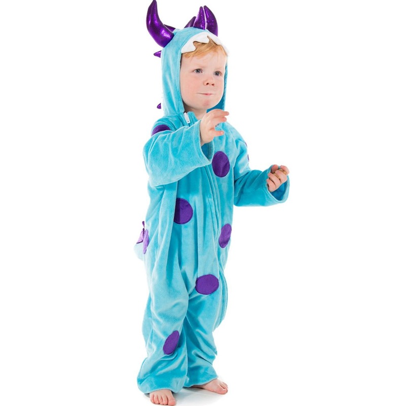 Blue mini monster kids costume