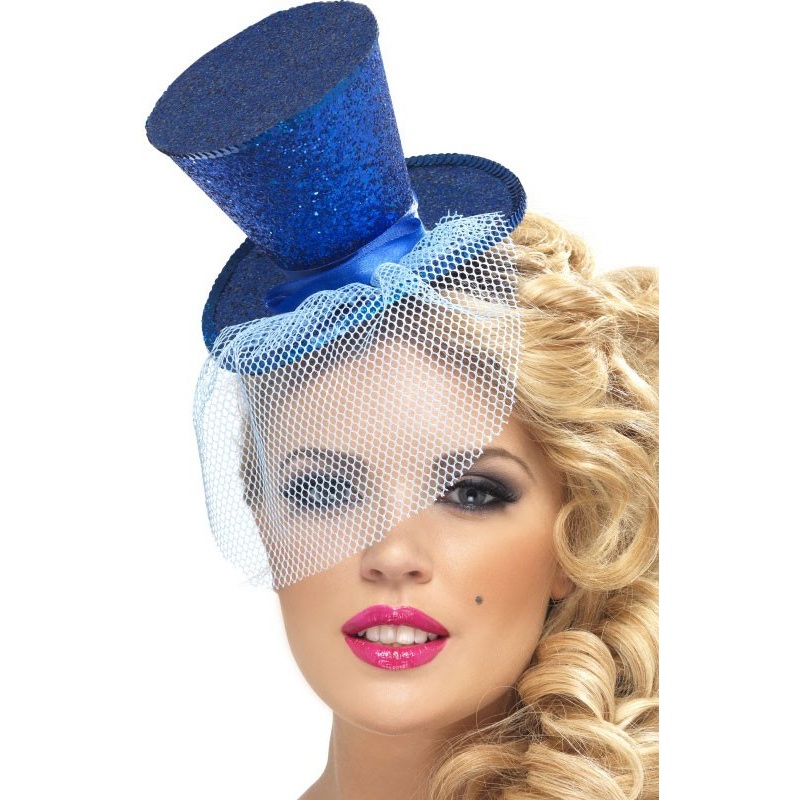Elegant blue mini cylinder on headband
