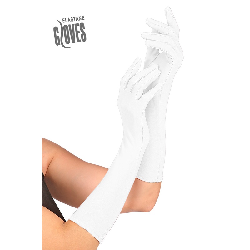 Elegant white gloves long