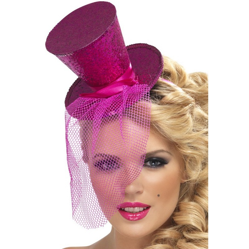 Fascinator cylinder headband pink