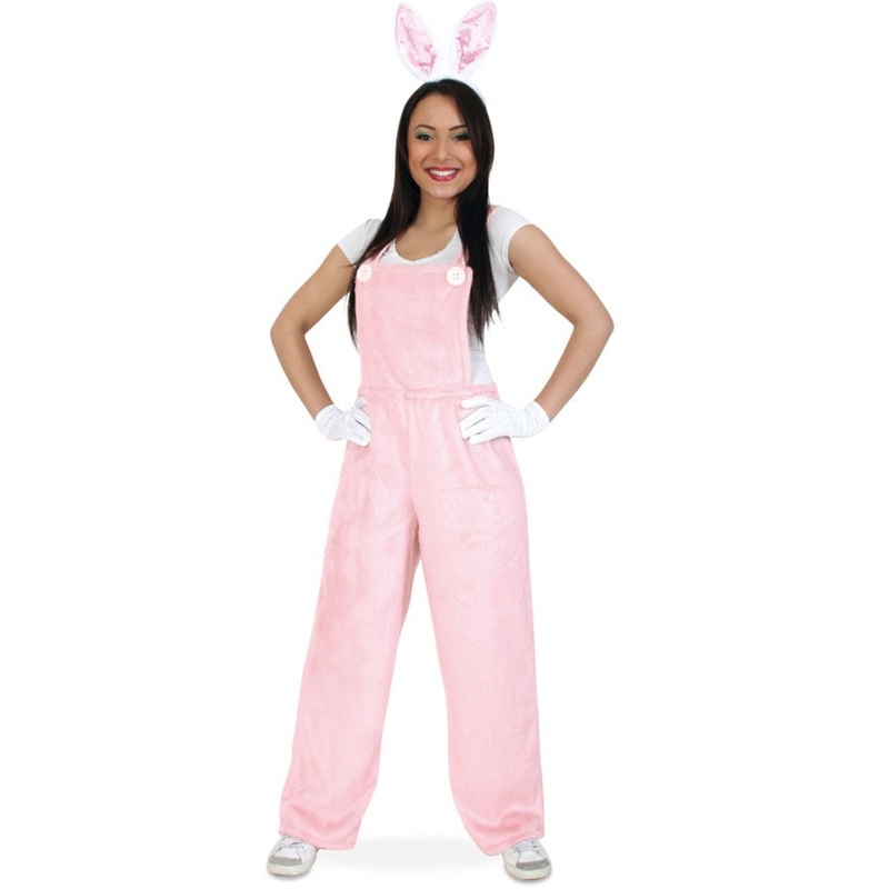 Pink plush dungarees Betty