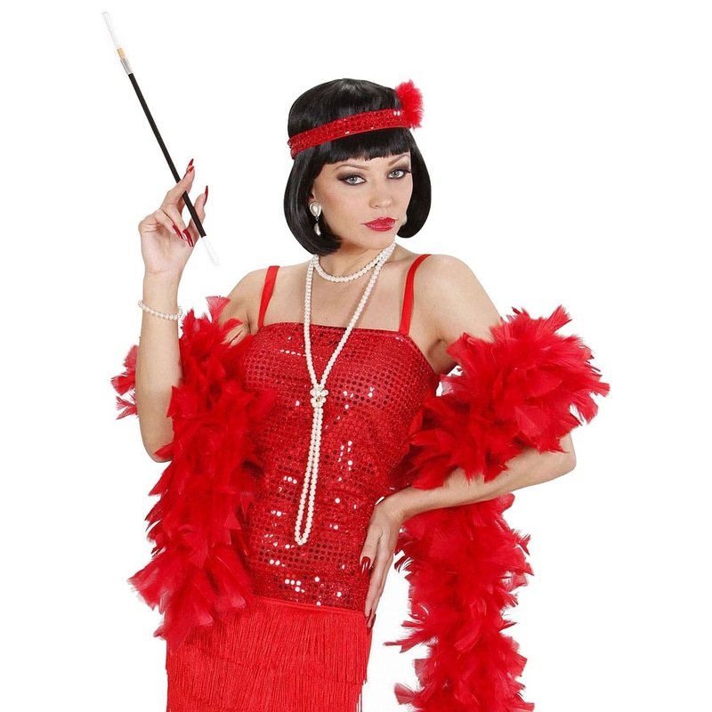 Supple red feather boa 180cm