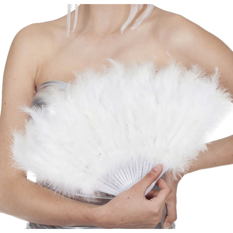 White feather lady fan