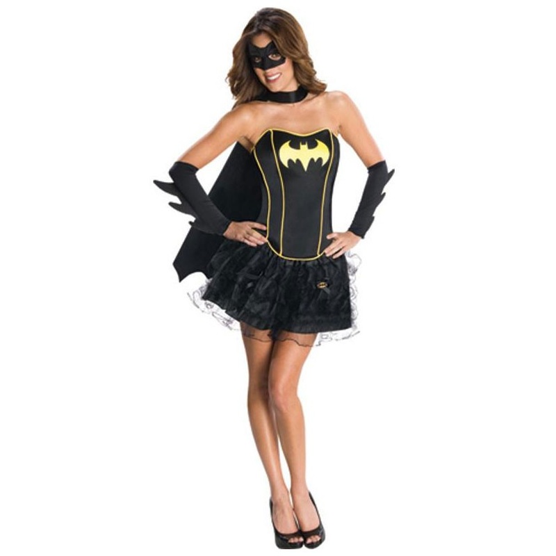 Batgirl ladies costume with accessories black XS