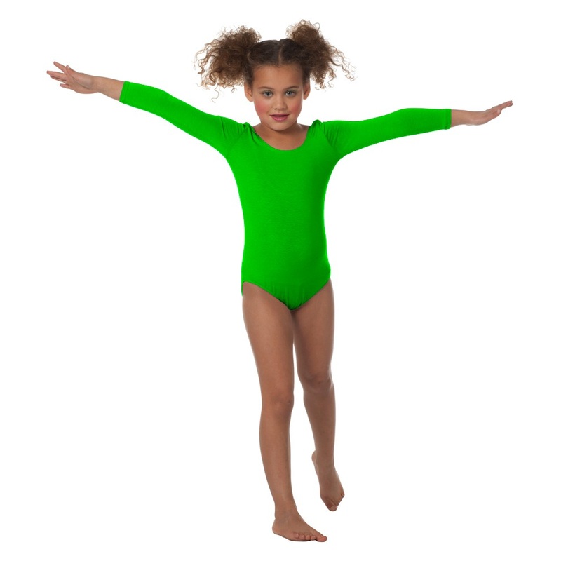 Neon green long-sleeved children's body Kaya XS