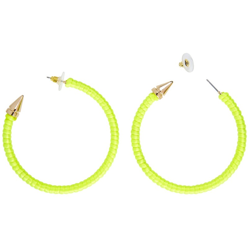 Neon yellow hoop earrings