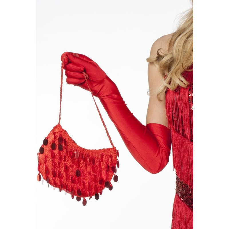 Sequin handbag red