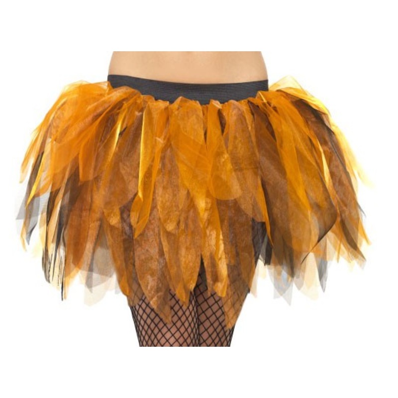 Tip of tulle skirt orange-black
