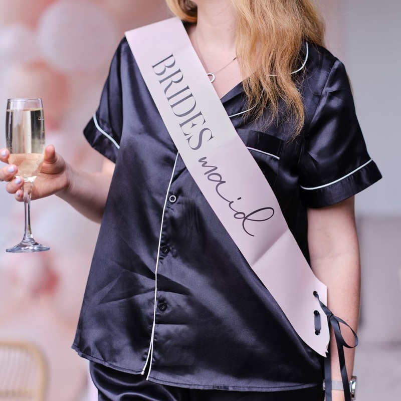 2 Pink Bride JGA Bridesmaid Sashes