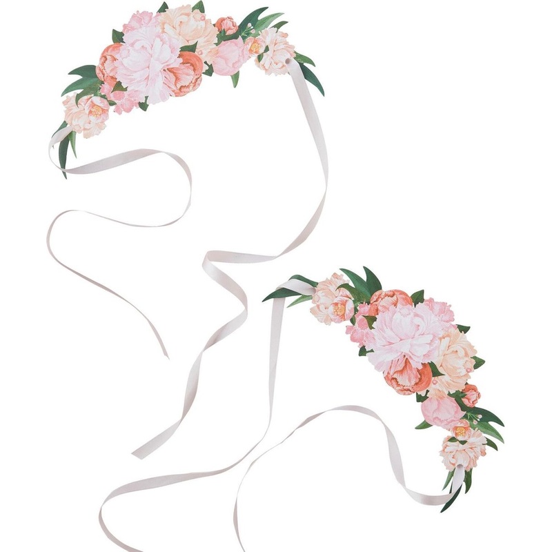 8 Boho Flowers floral cardboard crowns