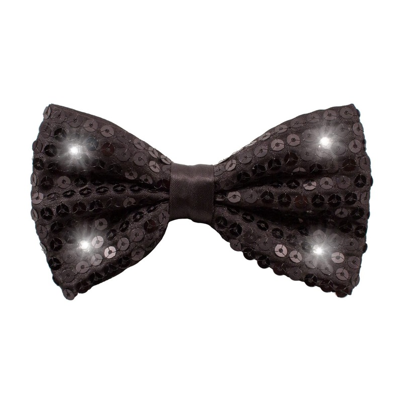 Black LED sequin bow tie