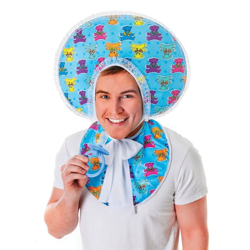Blue giant baby hood & bib set