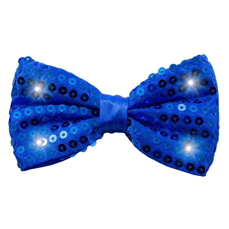Blue LED sequin bow tie
