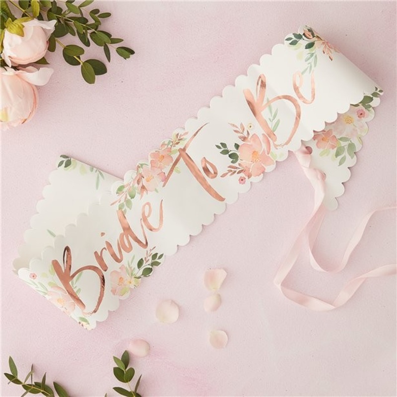 Bride to be flower sash 76cm