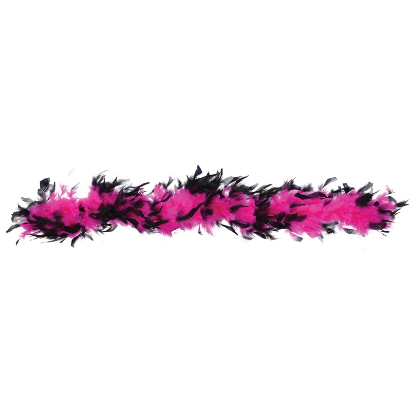 Striking bachelorette party feather boa pink-black