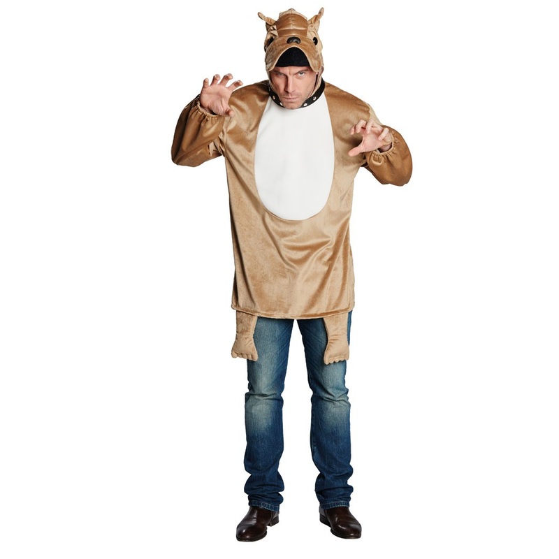 Beige bulldog costume for men S