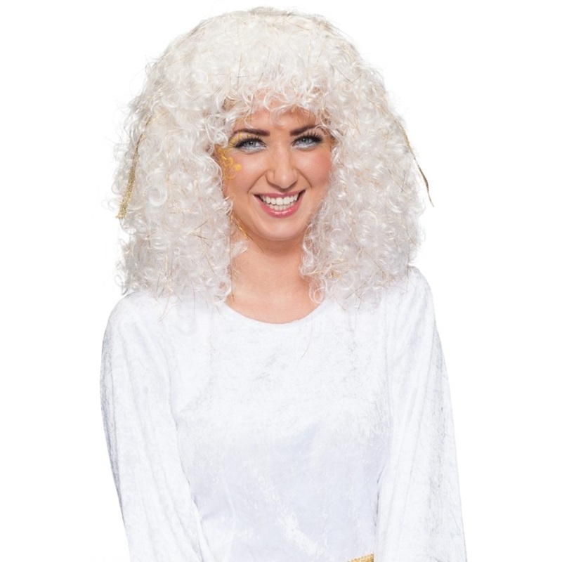 Evelyn angel wig in white and gold