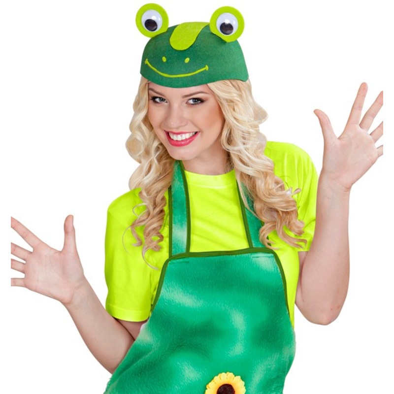 Felt frog cap green