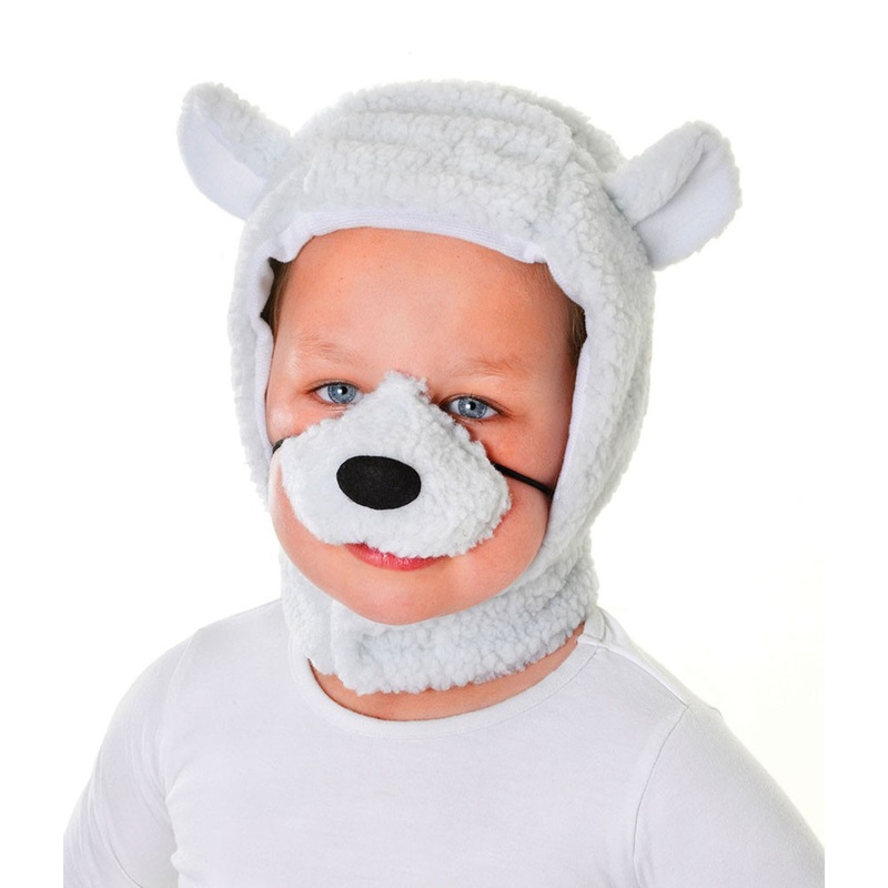 Fluffy lamb hat with nose for children