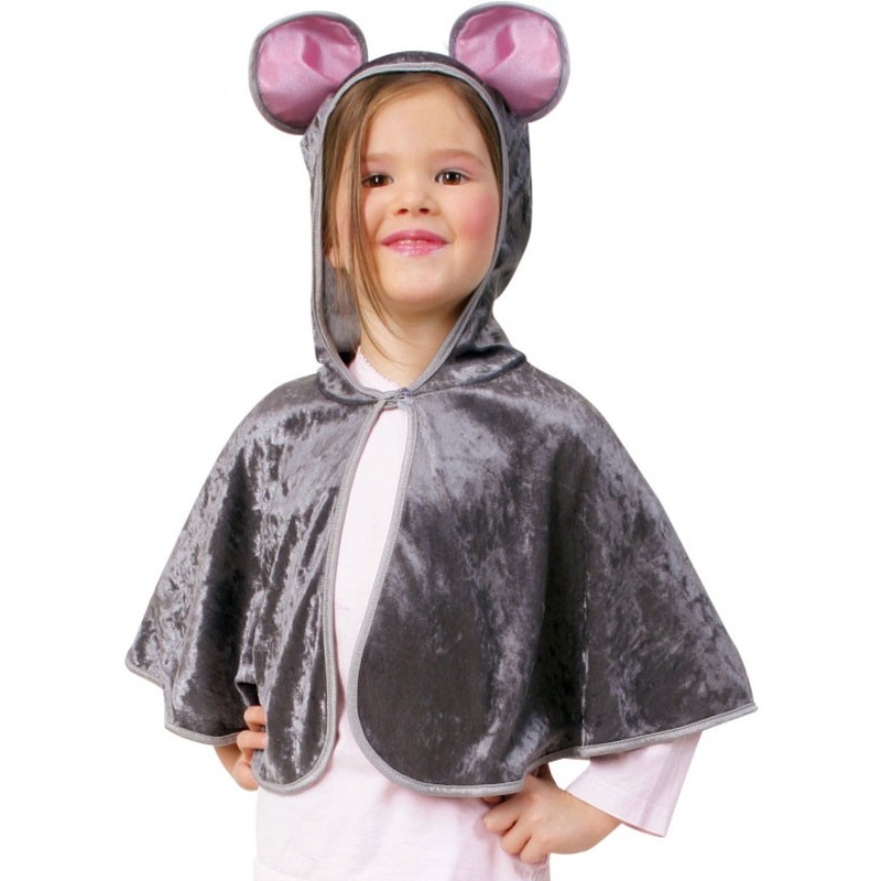 Gray mouse cape for children