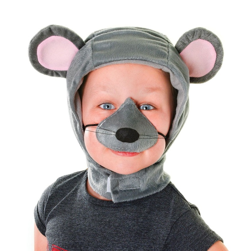 Gray mouse hat with nose