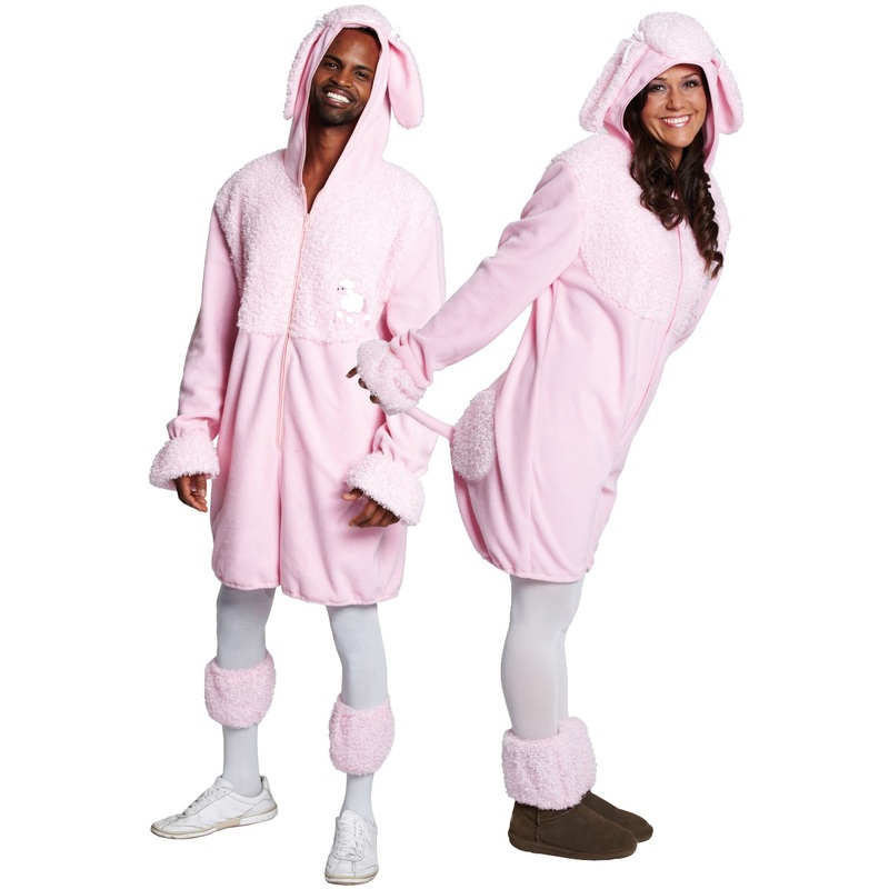 Pink poodle overalls for adults S