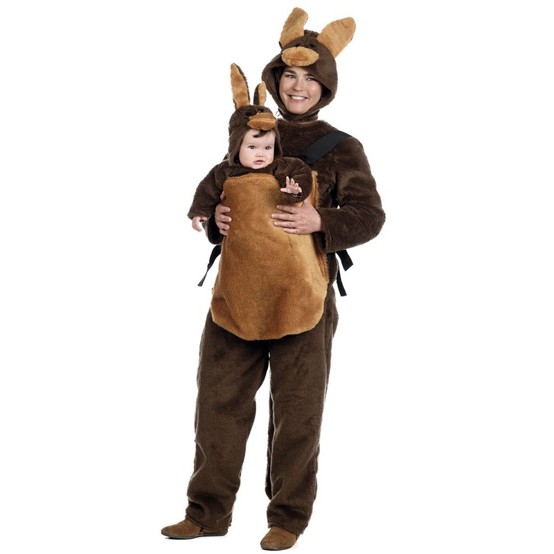 Plush kangaroo with baby bag ladies costume S