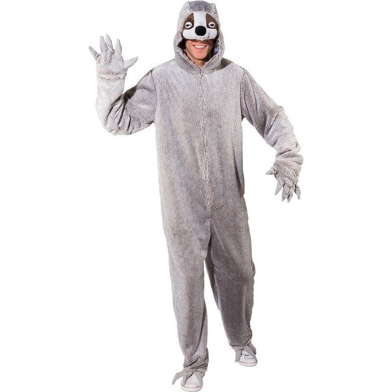 Plush sloth men's costume