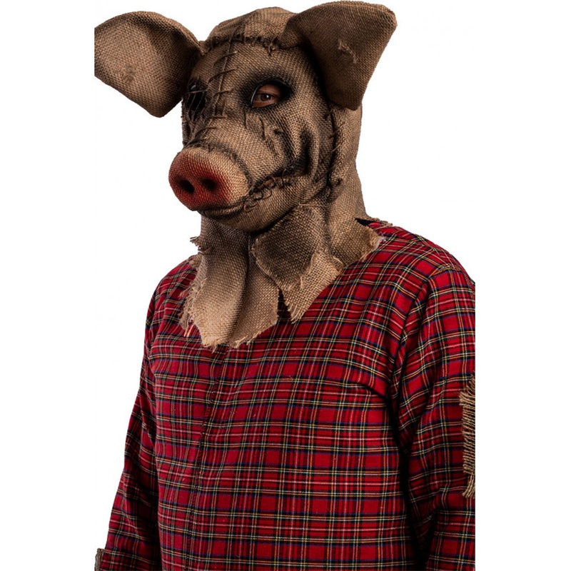 Psycho pig mask with movable jaw