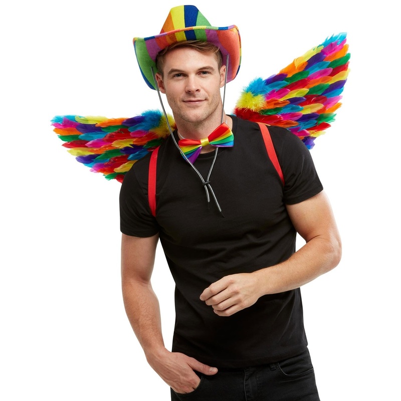 Rainbow Stripes angel wings