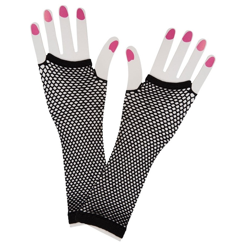 Black fishnet gloves Nora