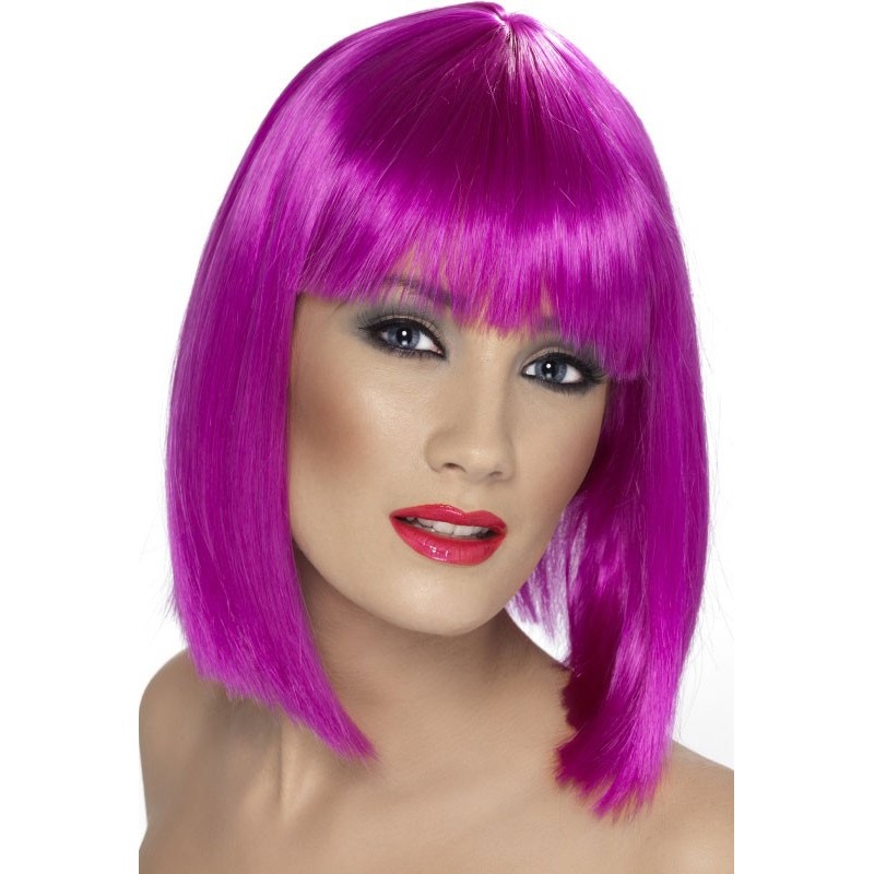 Bright deluxe wig in neon purple