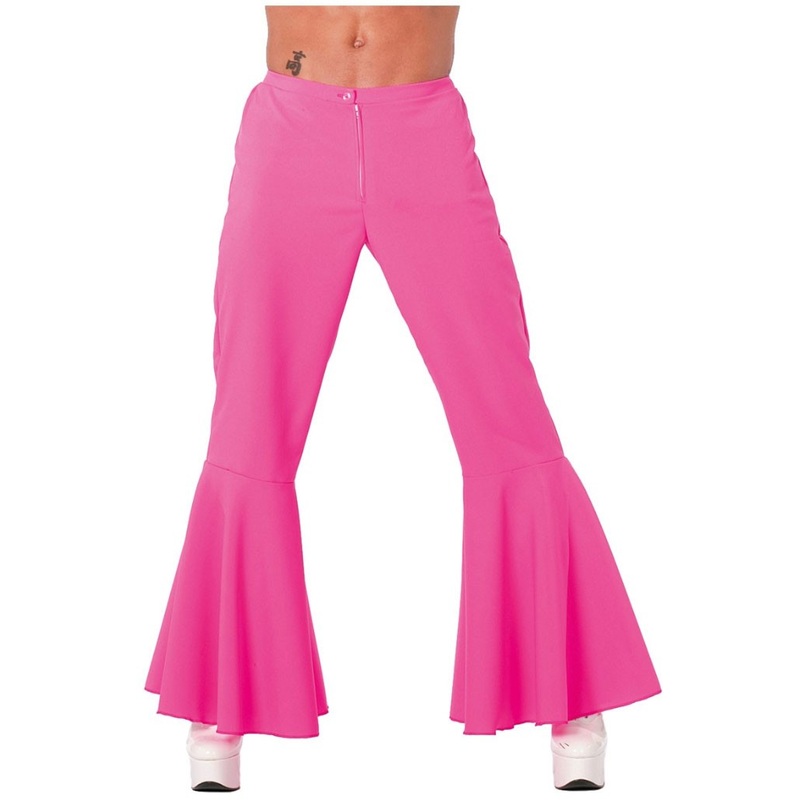 Chic pink flared pants for men 50
