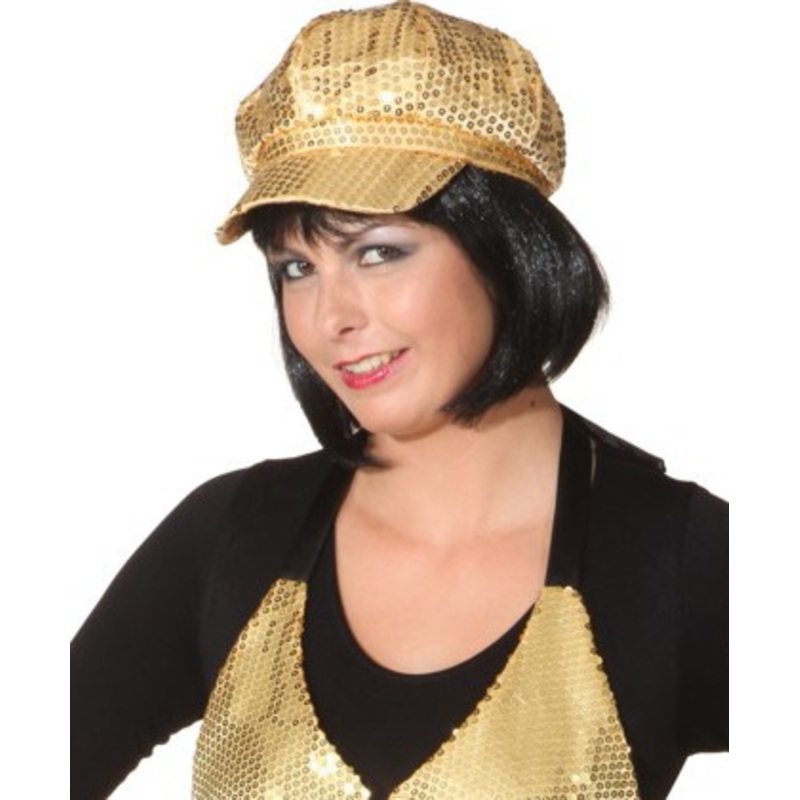 Disco glamor sequin hat gold