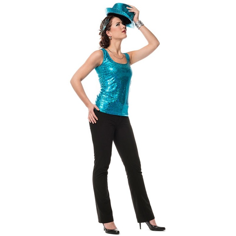 Disco ladies top blue 34
