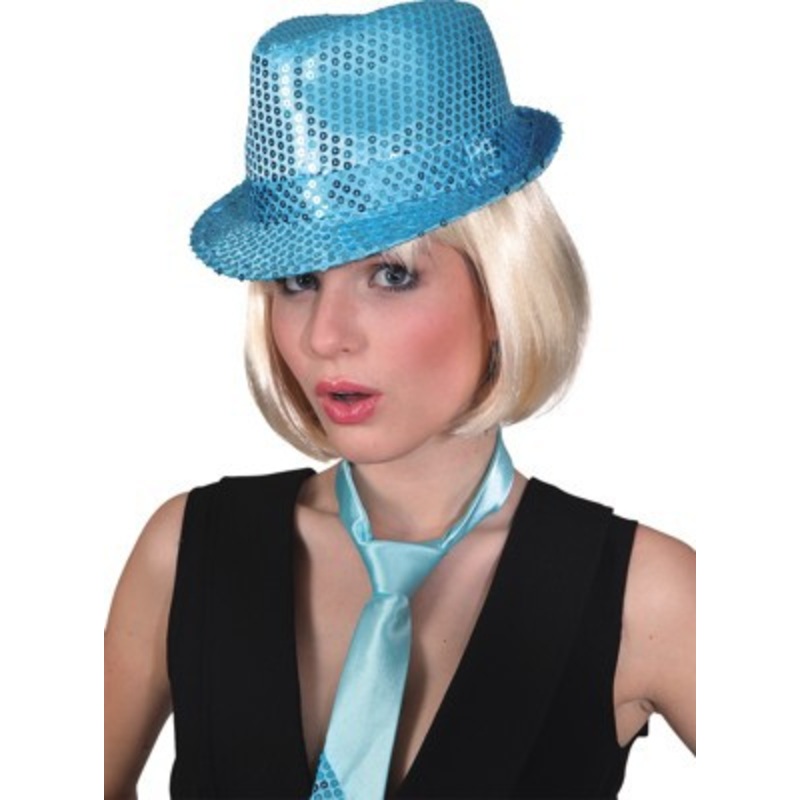 Disco sequin hat turquoise