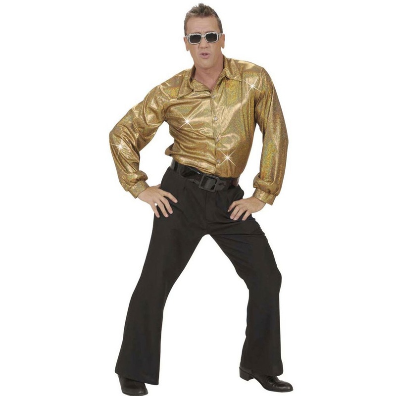Glitter shirt Disco Fever Gold M-L