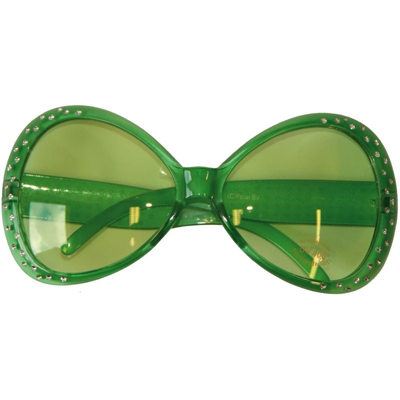 Green diamond party glasses