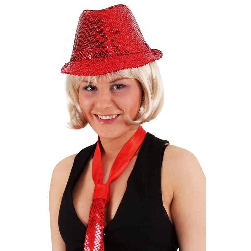Penelope sequin party hat in red