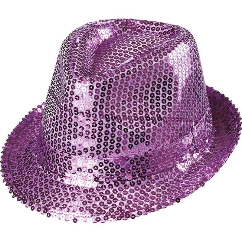 Purple Sequin Fedora Hat