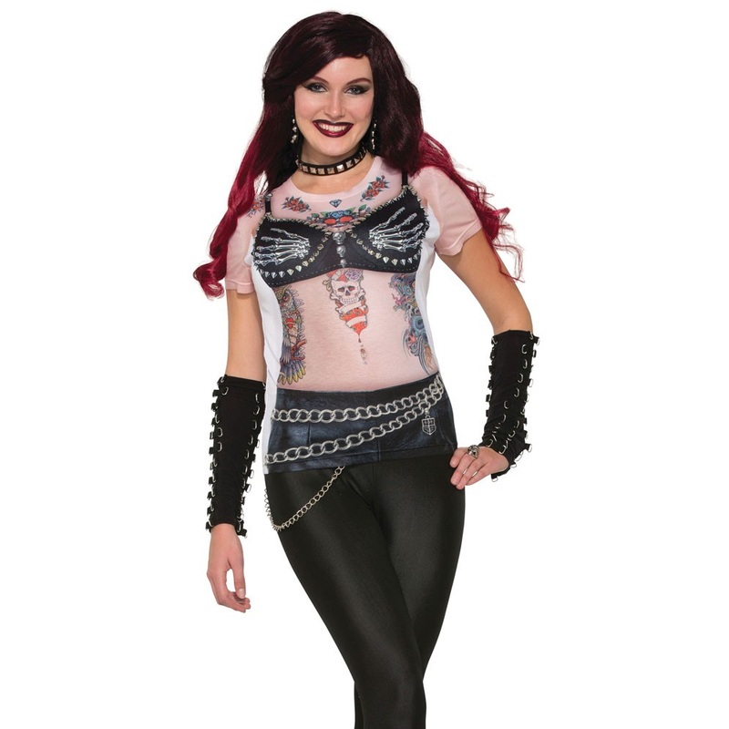 See-through 3D shirt biker girl