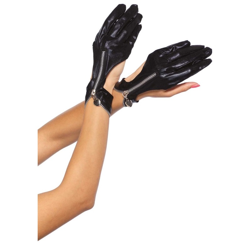 Bibi biker gloves in leather look